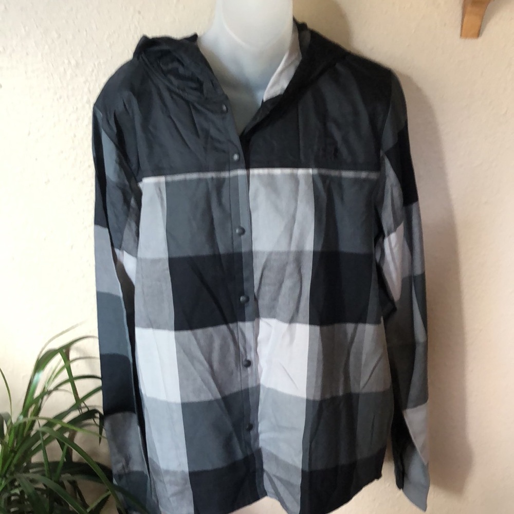 Under Armour hooded large snap up Buffalo plaid jacket